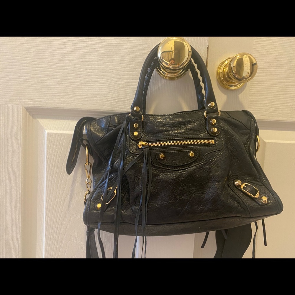 Black balenciaga city bag small
